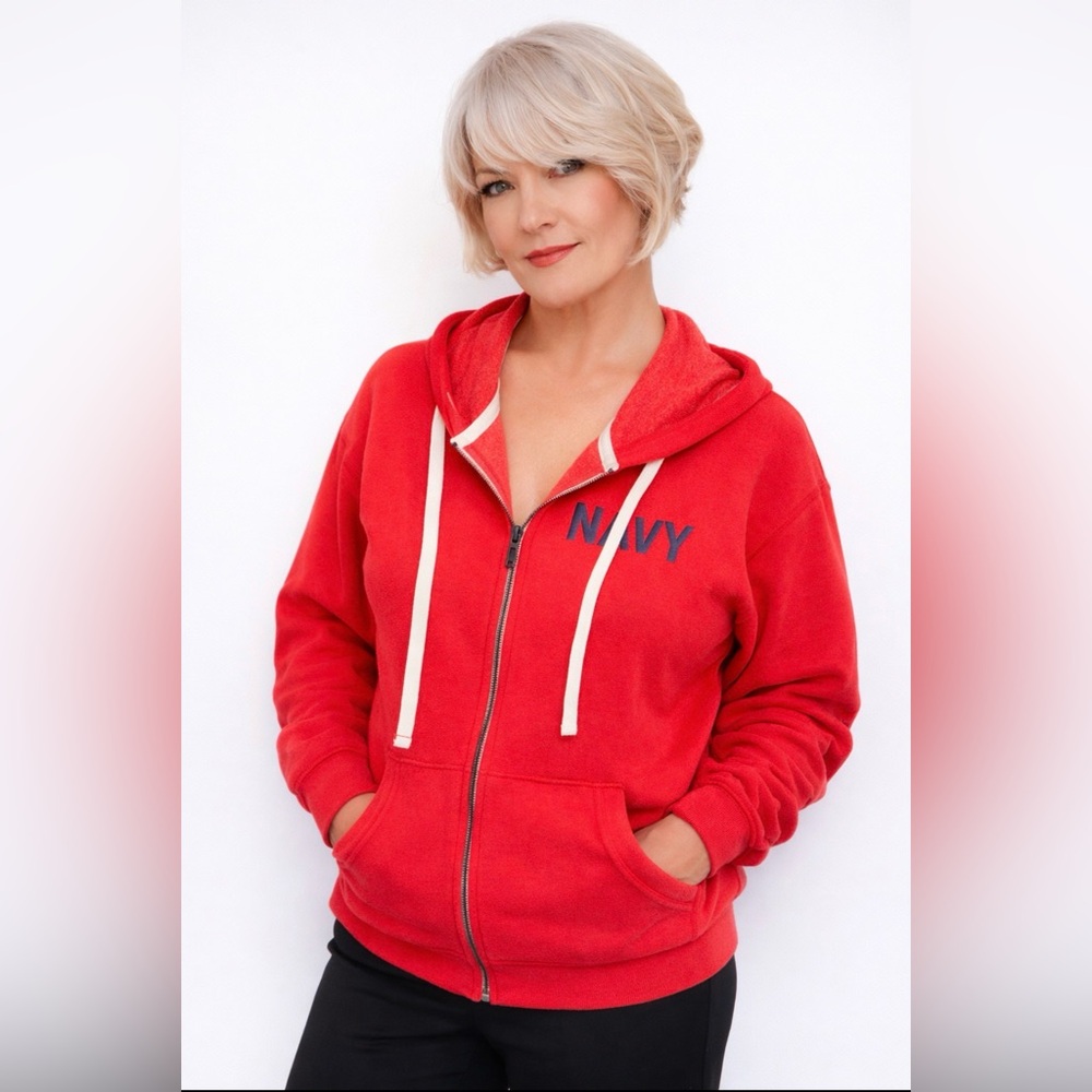 24” ptp Old Navy Bright coral 🪸 Red Fleece Hoodie